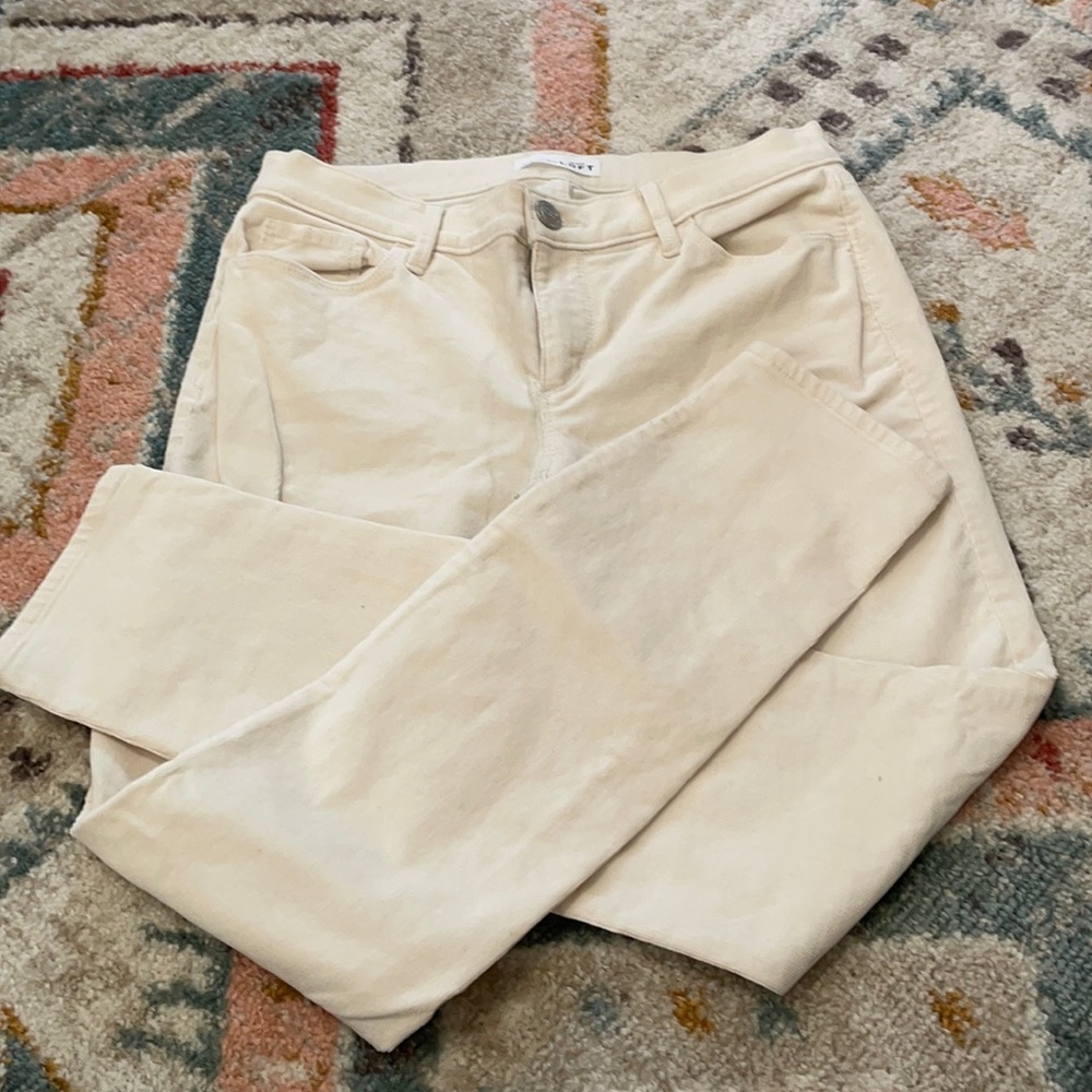 Cream corduroy loft pants